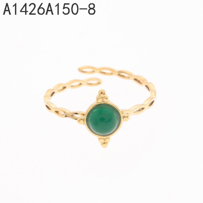 Anillo de piedra gris Oro Grueso 14K