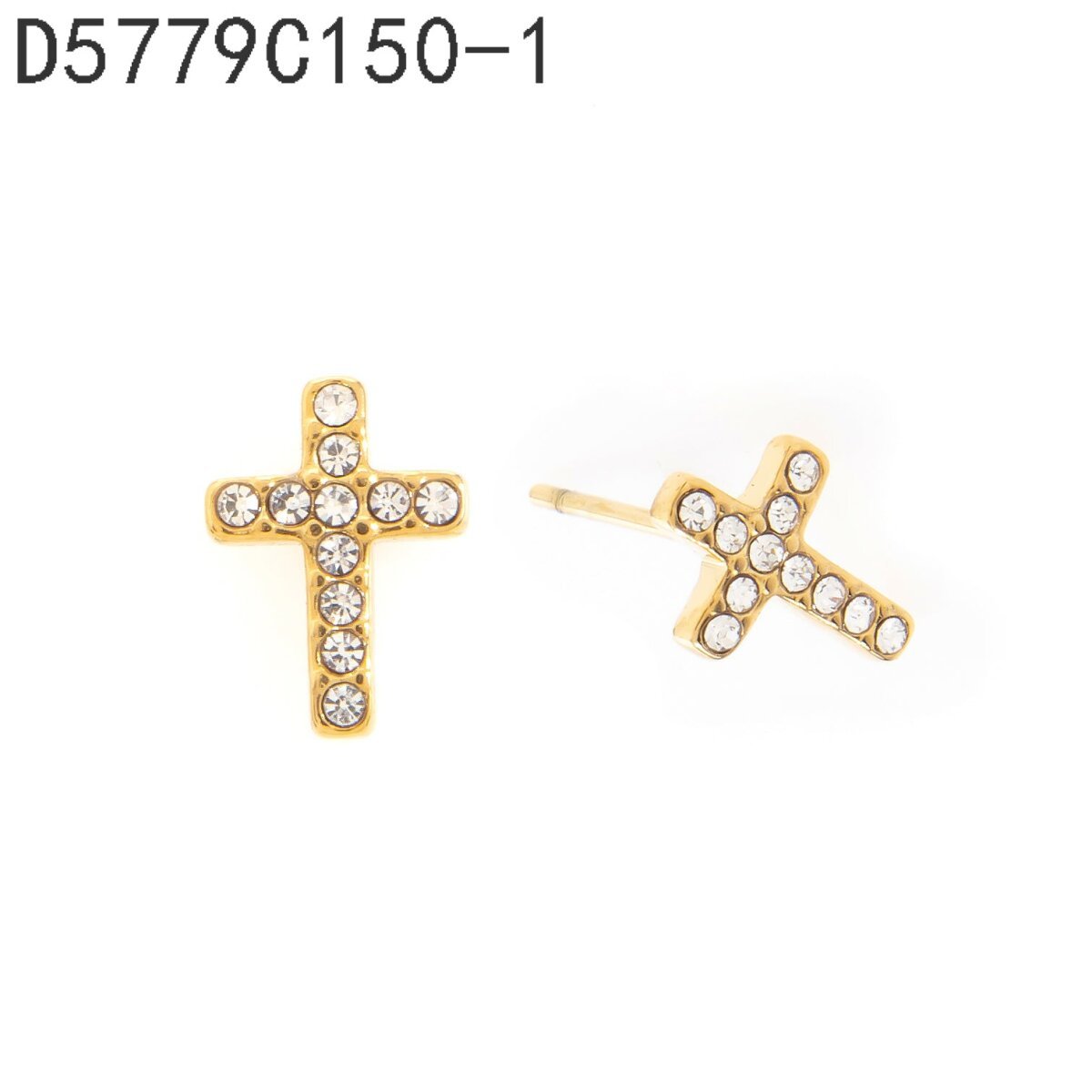 Aretes Cruz de Zirconias Dorado