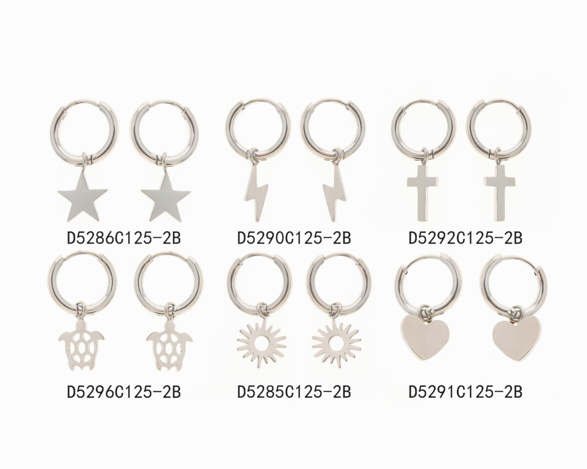 Set de Arracadas con Dijes Plata