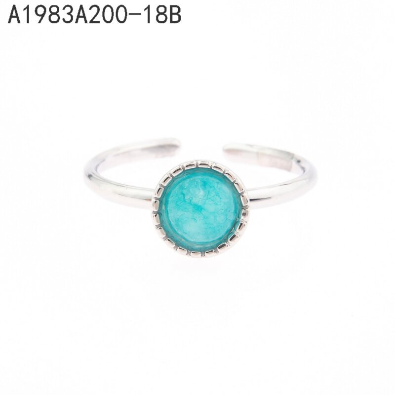 Anillo de piedra blanca (plata)