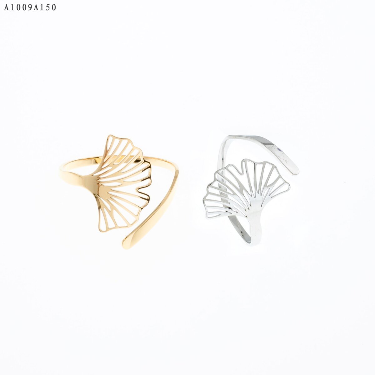 Anillo Concha Abanico Dorado