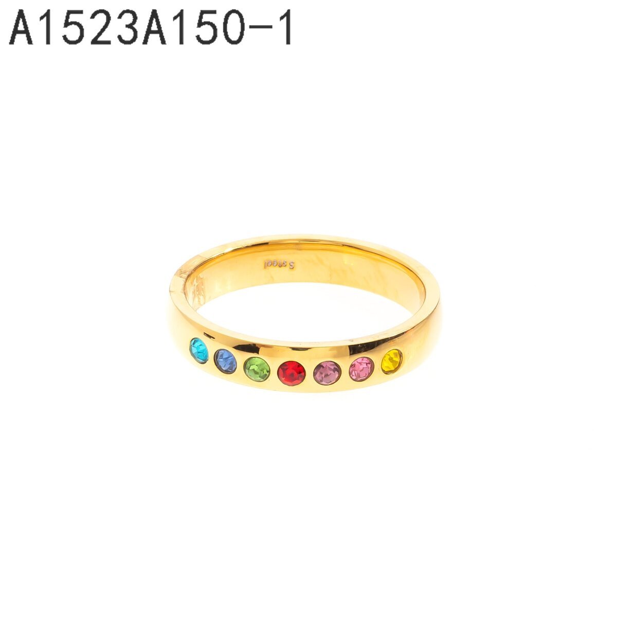 Anillo Piedras Multicolor Dorado