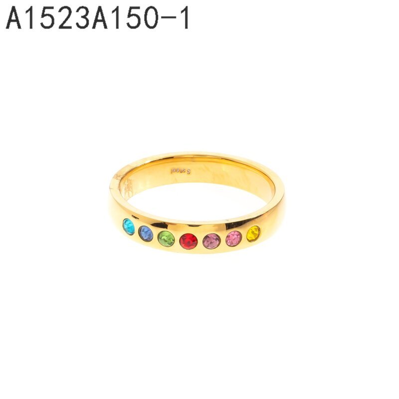 Anillo Piedras Multicolor Dorado
