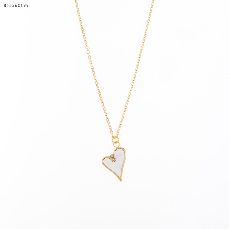 Collar Corazón de Zirconias Dorado