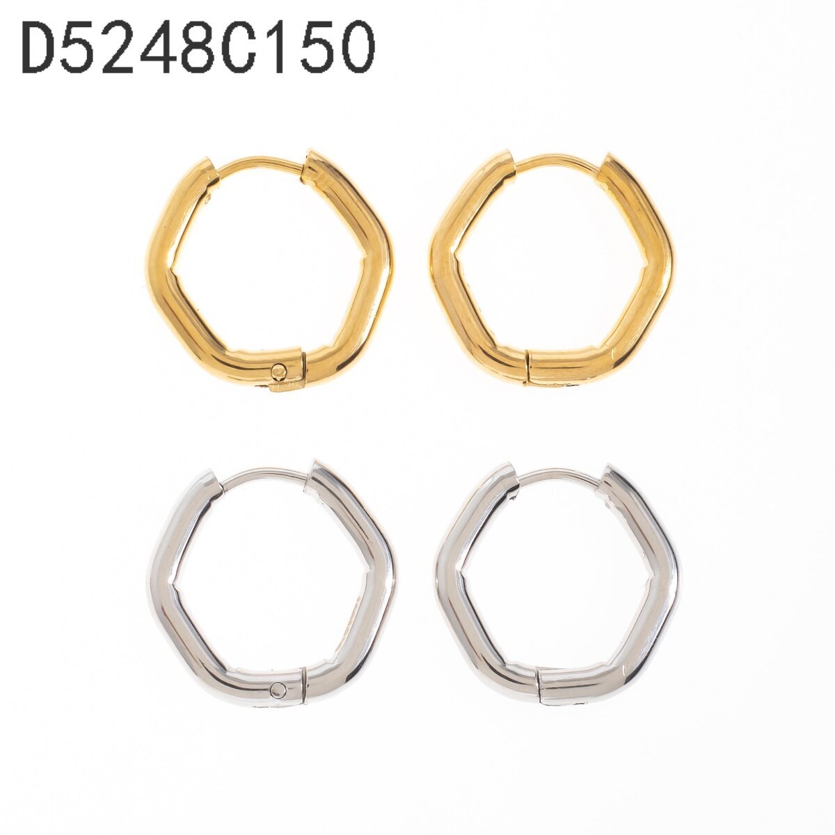 Arracadas Hexagonales Dorado
