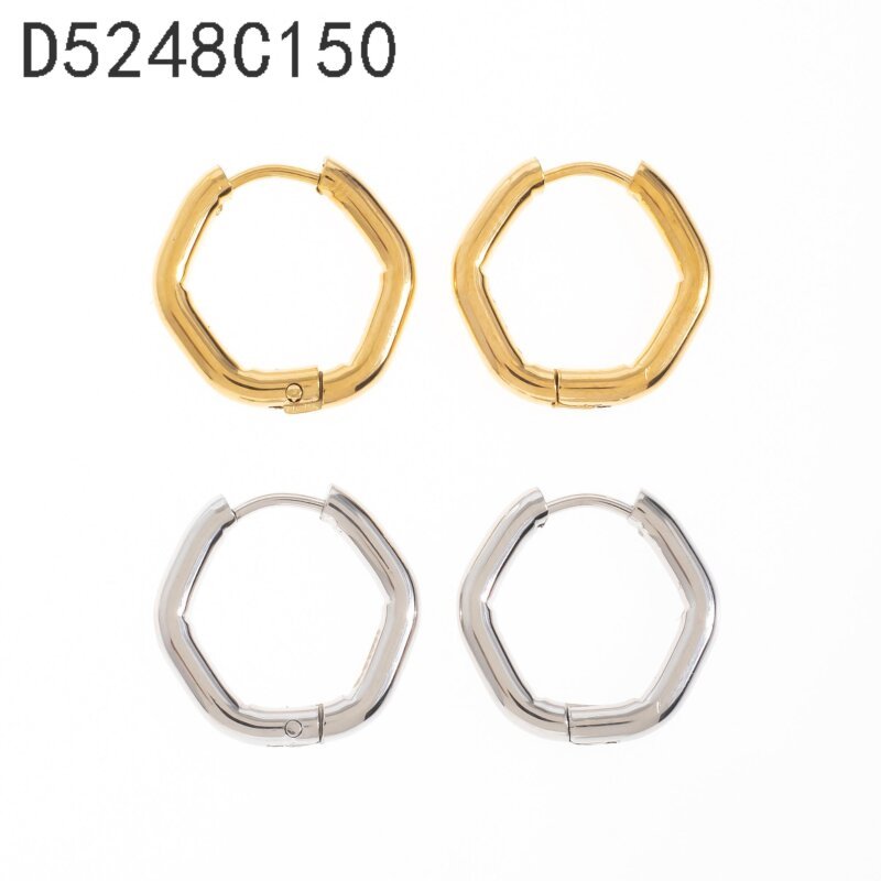 Arracadas Hexagonales Dorado