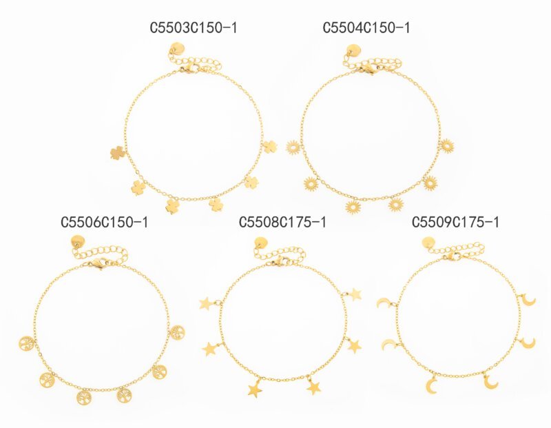 Coleccion de Pulseras con Dijes Dorado