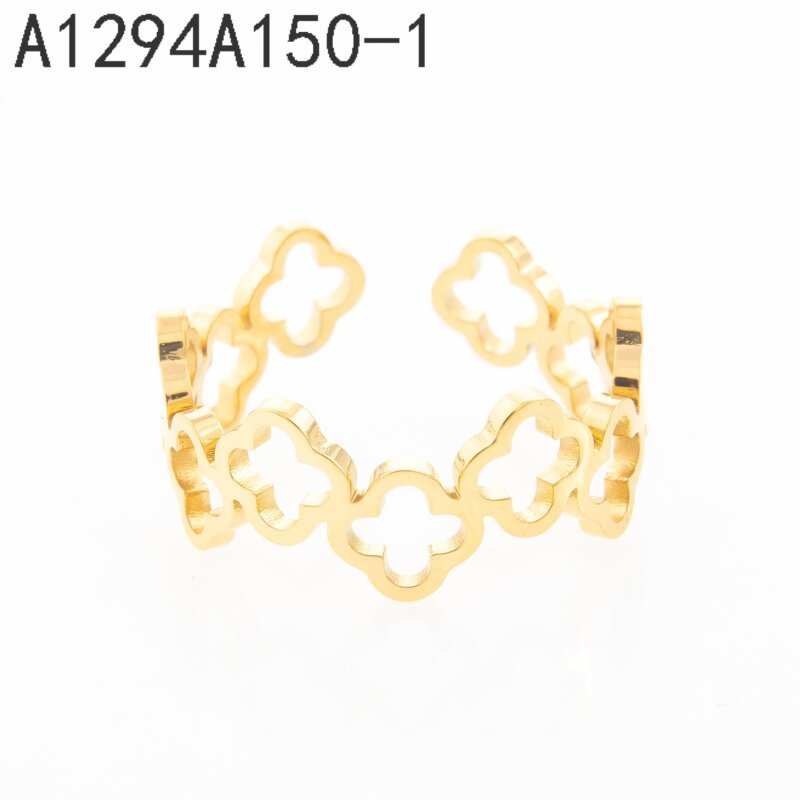 Anillo Calado Piedras Dorado