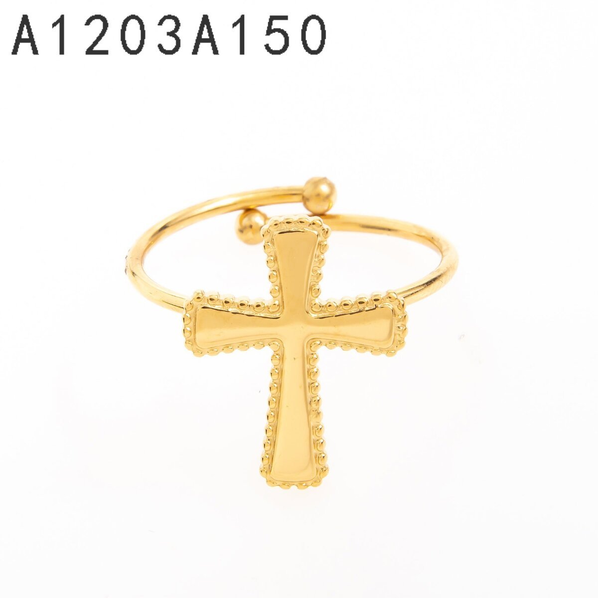 Anillo Cruz Abierto Dorado