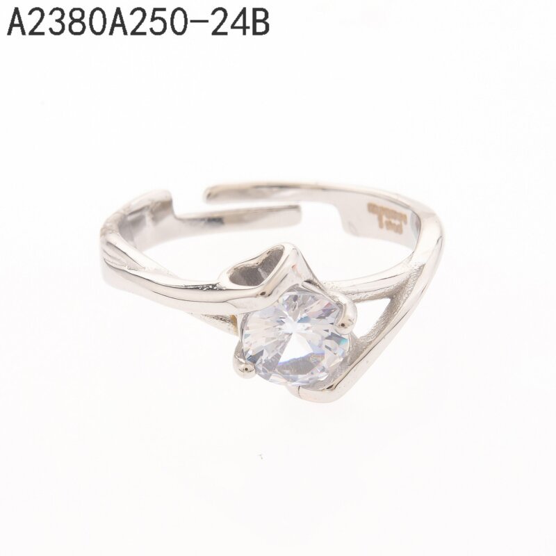 Anillo Corazón de Zirconias Plata