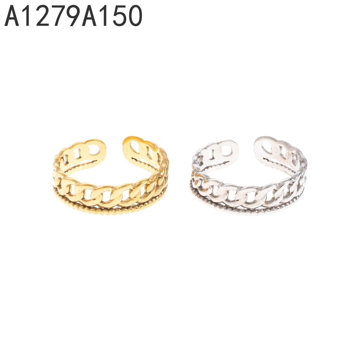 Anillo Cintillo de Zirconias Dorado