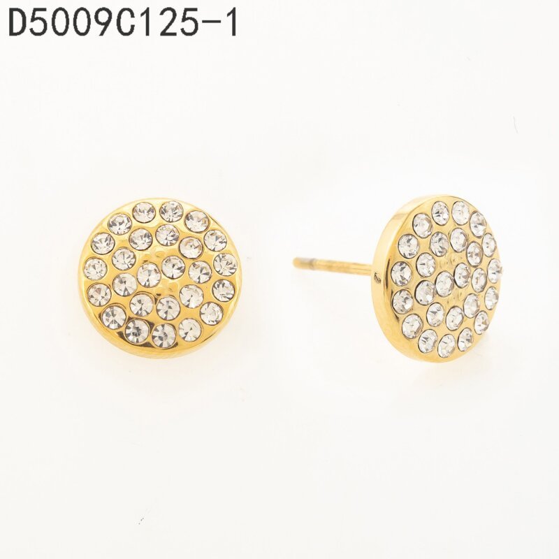 Aretes Círculo Pave Dorado