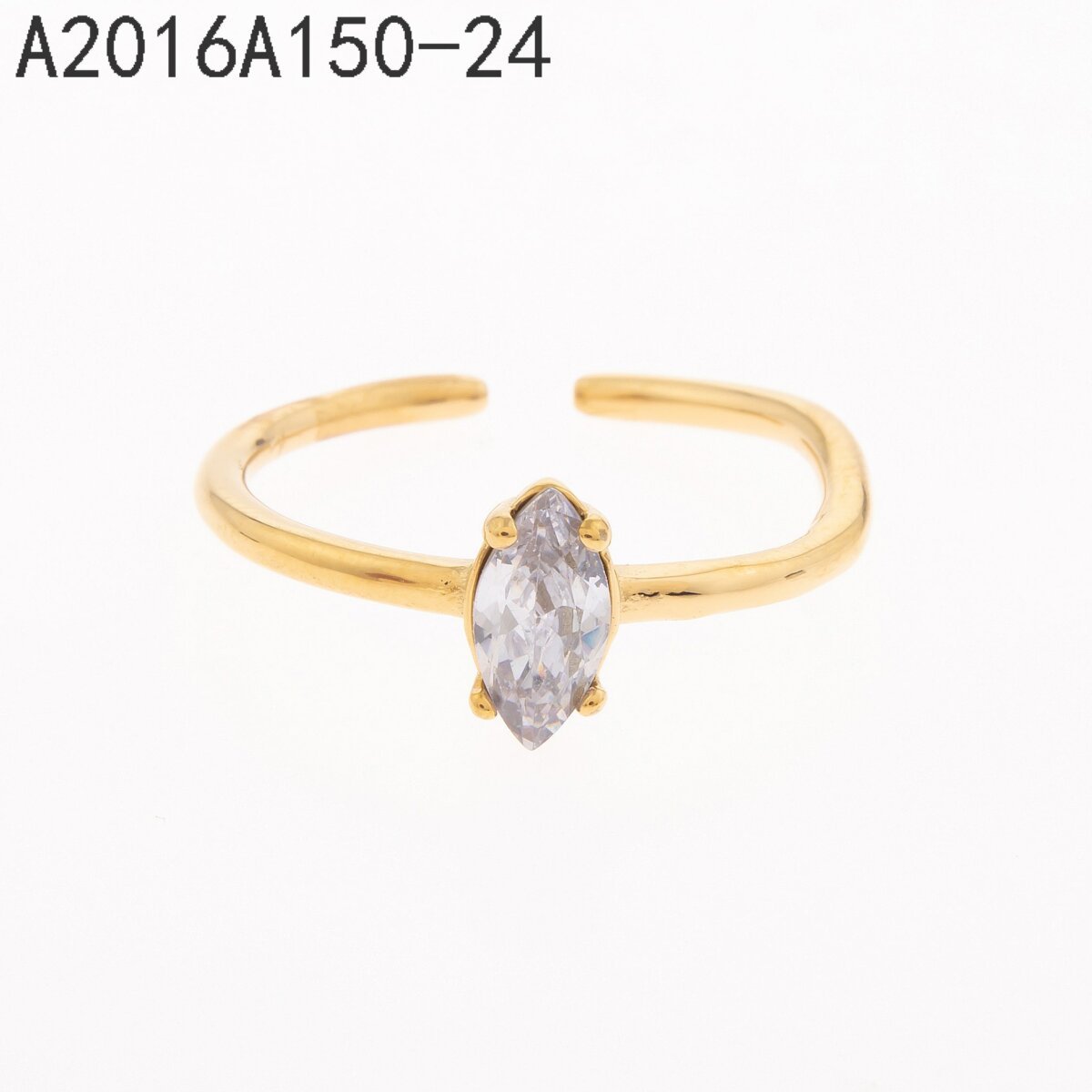 Anillo Zirconia Oval Dorado