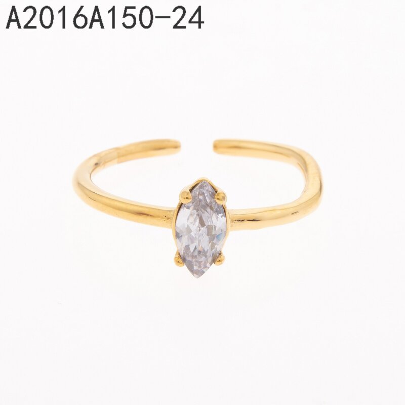 Anillo Zirconia Oval Dorado