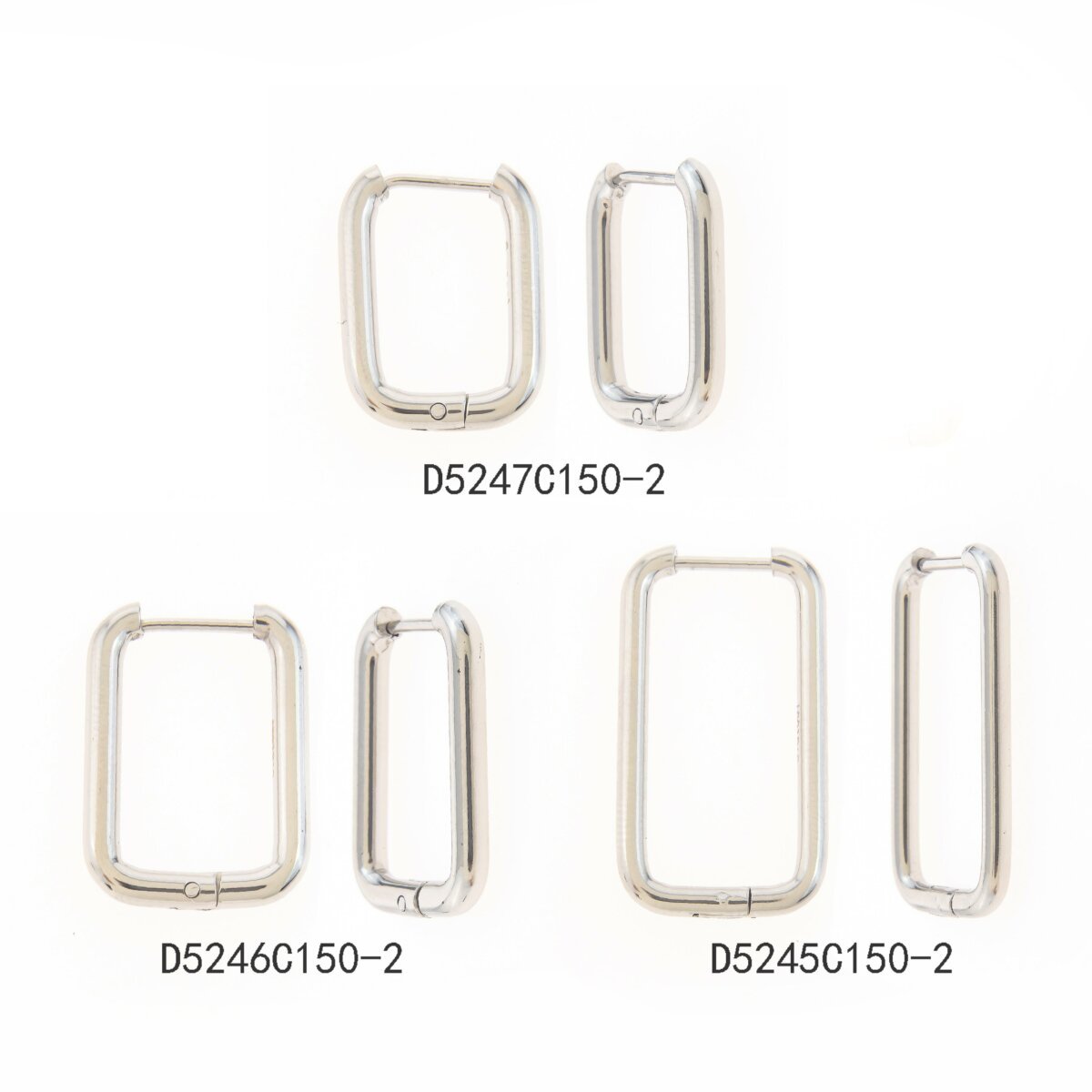 Set de Arracadas Cuadradas Plata