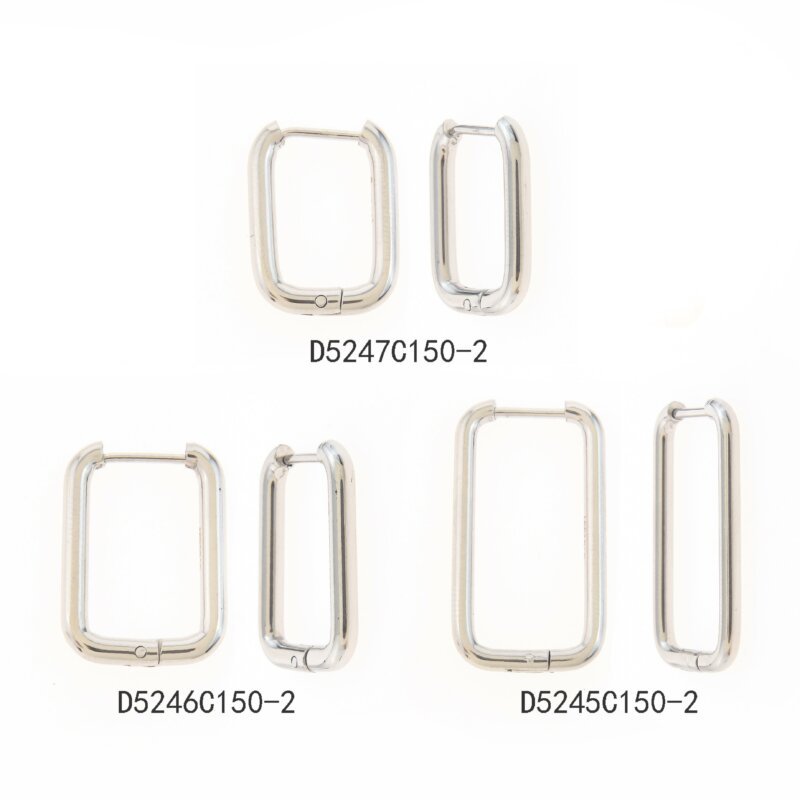 Set de Arracadas Cuadradas Plata