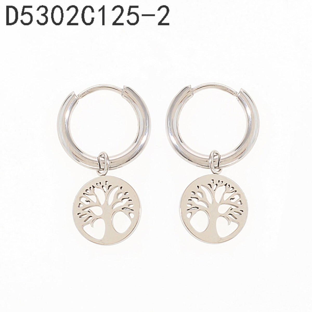 Aretes Aro Trébol Plata