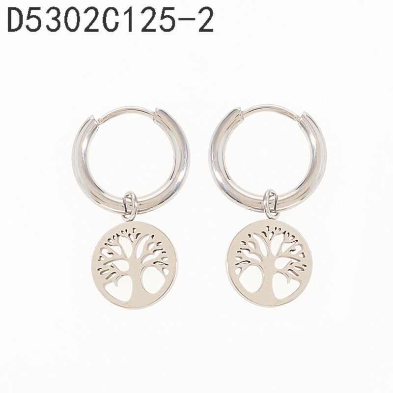 Aretes Aro Trébol Plata