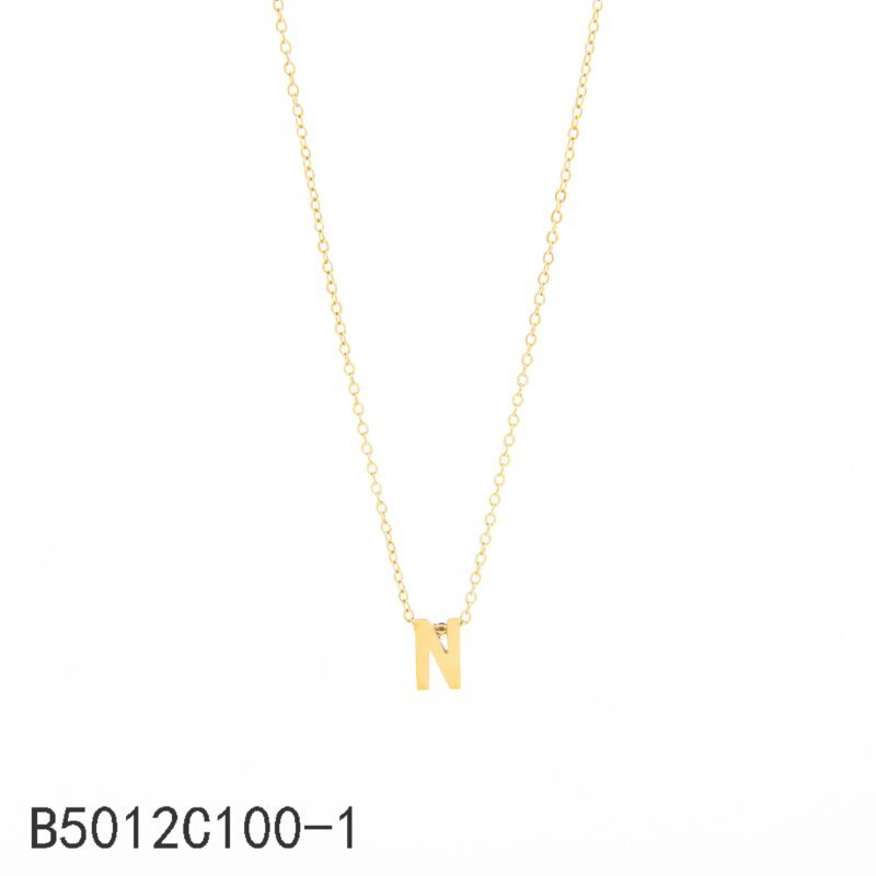 Collar con la letra N de plata