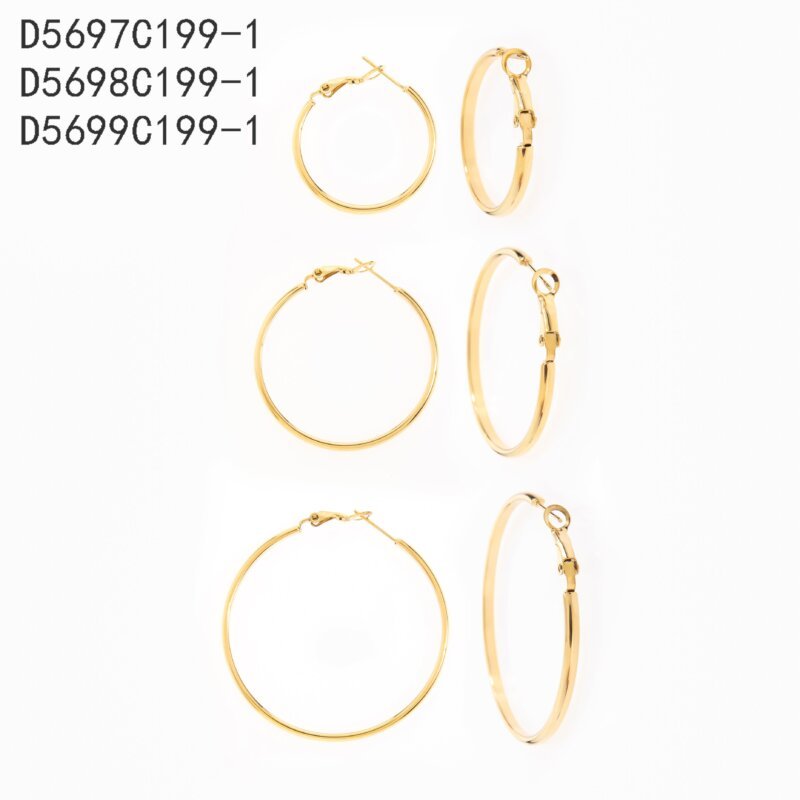 Set de Arracadas Lisas Dorado