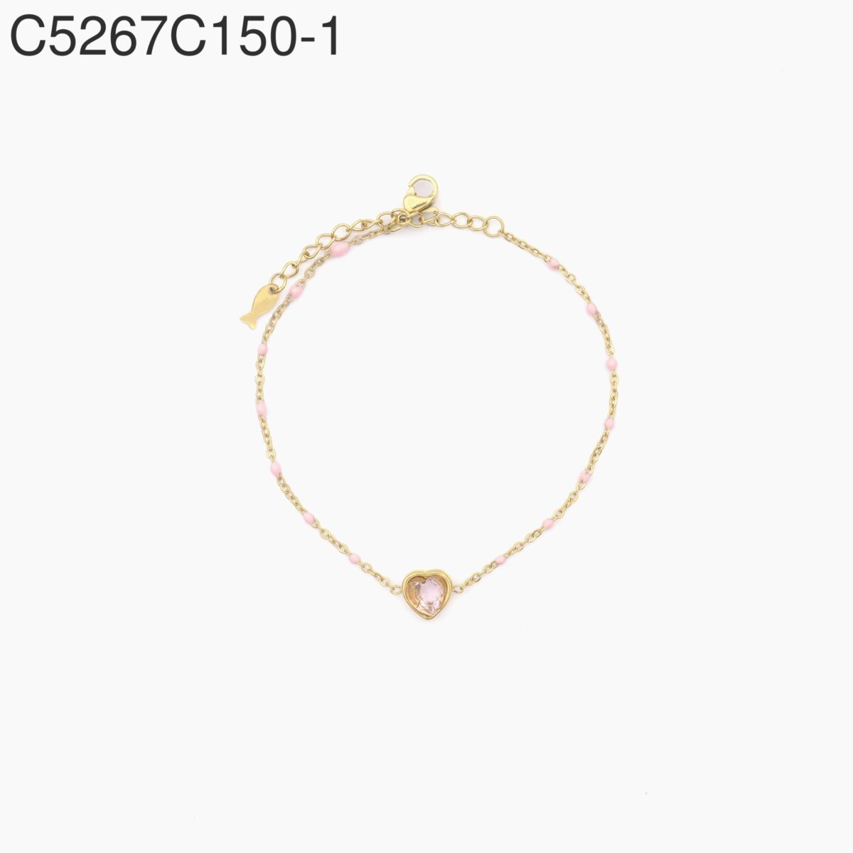 Pulsera de piedra verde Oro Grueso 14K