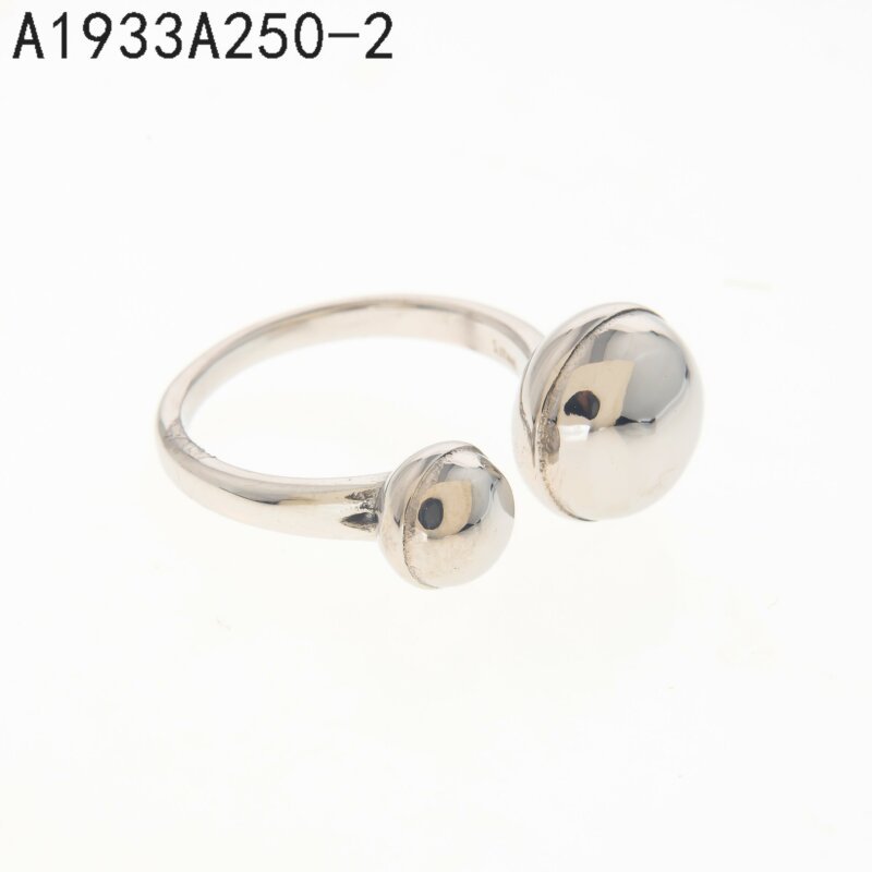 Anillo Abierto Dos Esferas Plata