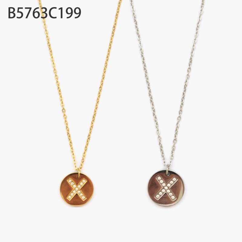 Collar Inicial X Brillante