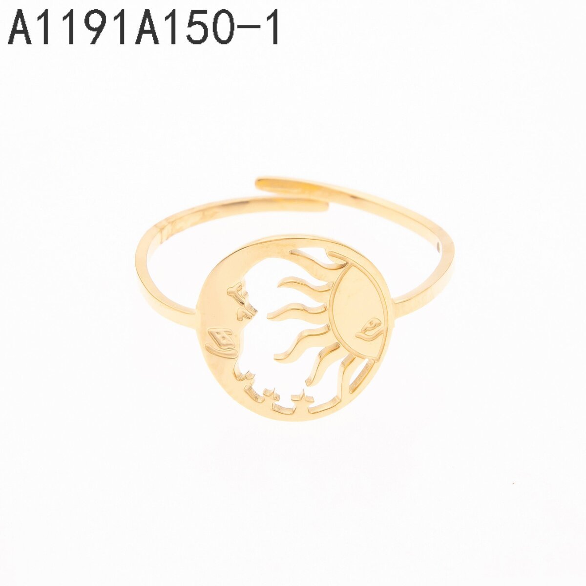 Anillo Rosa Calada Dorado