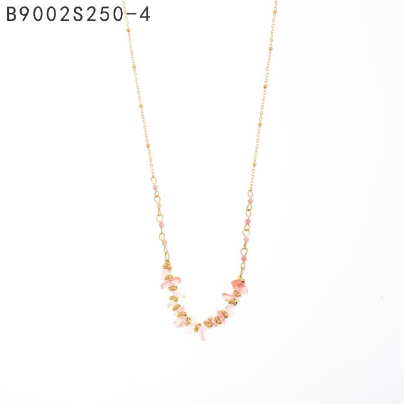 Collar Pink Crystal Chips
