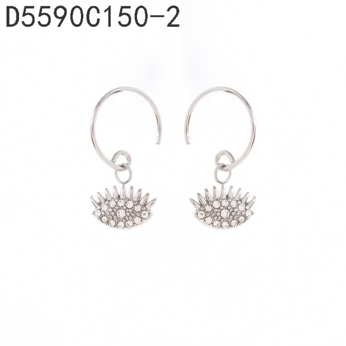 Aretes Aro con Círculo de Zirconias Plata