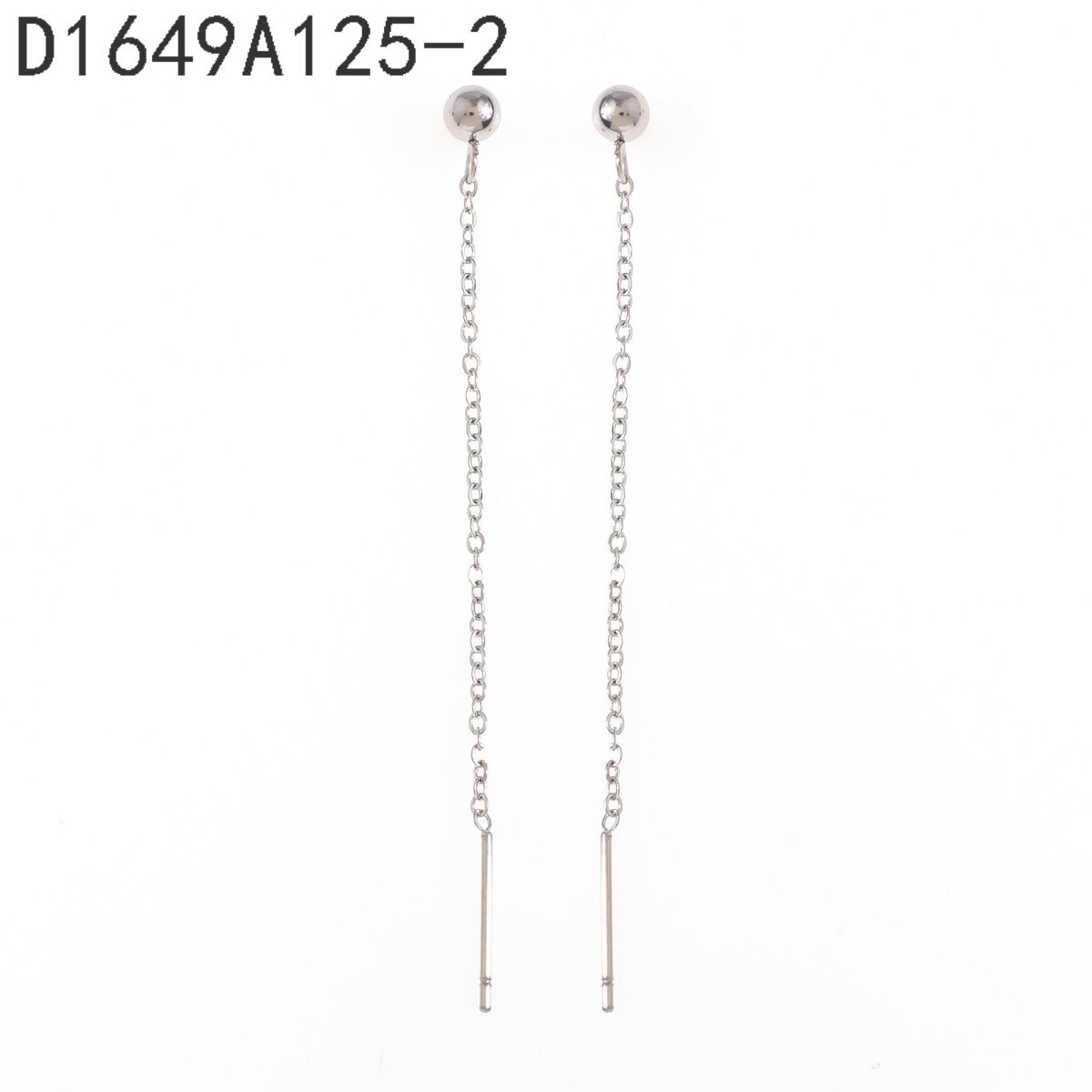 Aretes Cadena Larga Plata