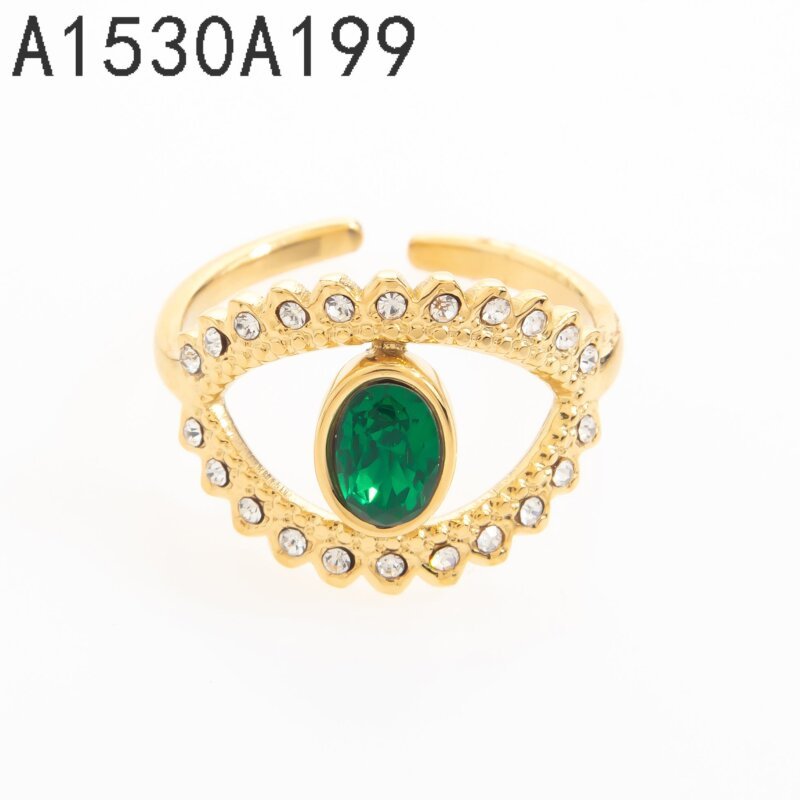 Anillo de circonita verde (plata)