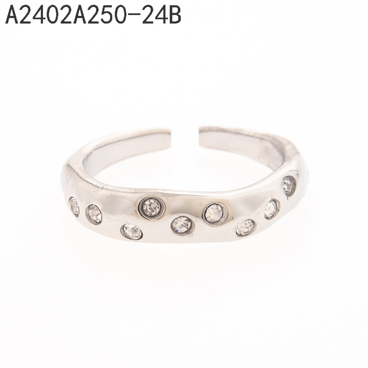 Anillo Banda Círculos de Zirconias Plata