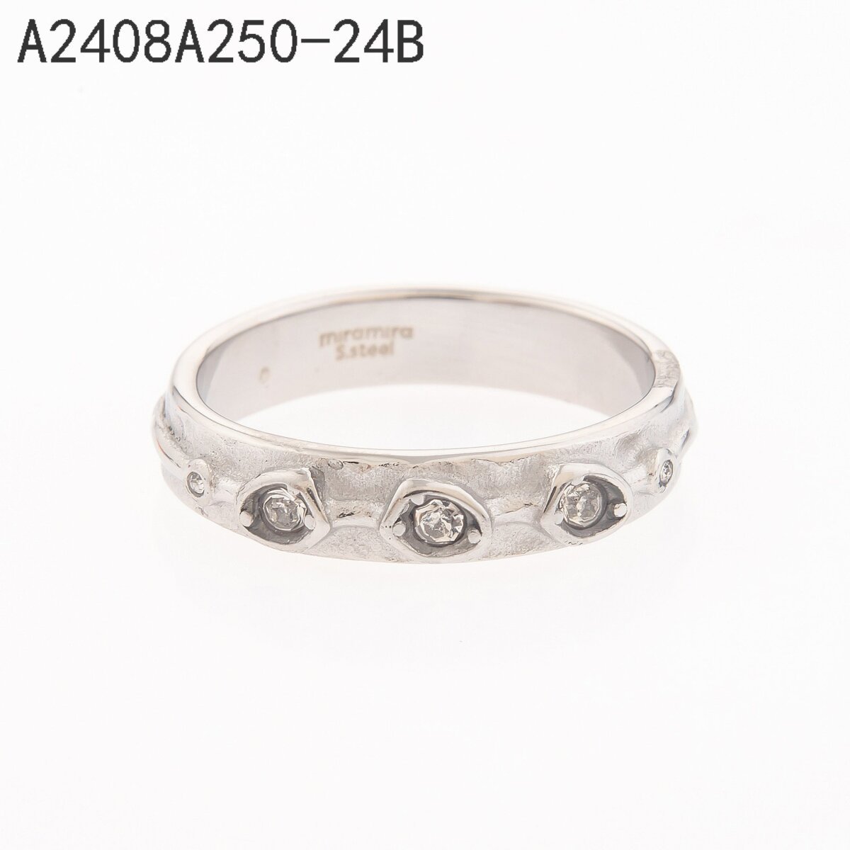 Anillo Banda Salpicada de Zirconias Plata