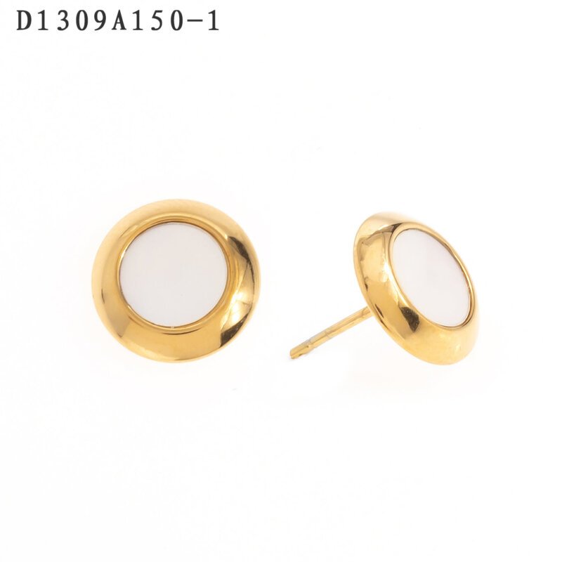 Aretes Círculo con Nácar Dorado