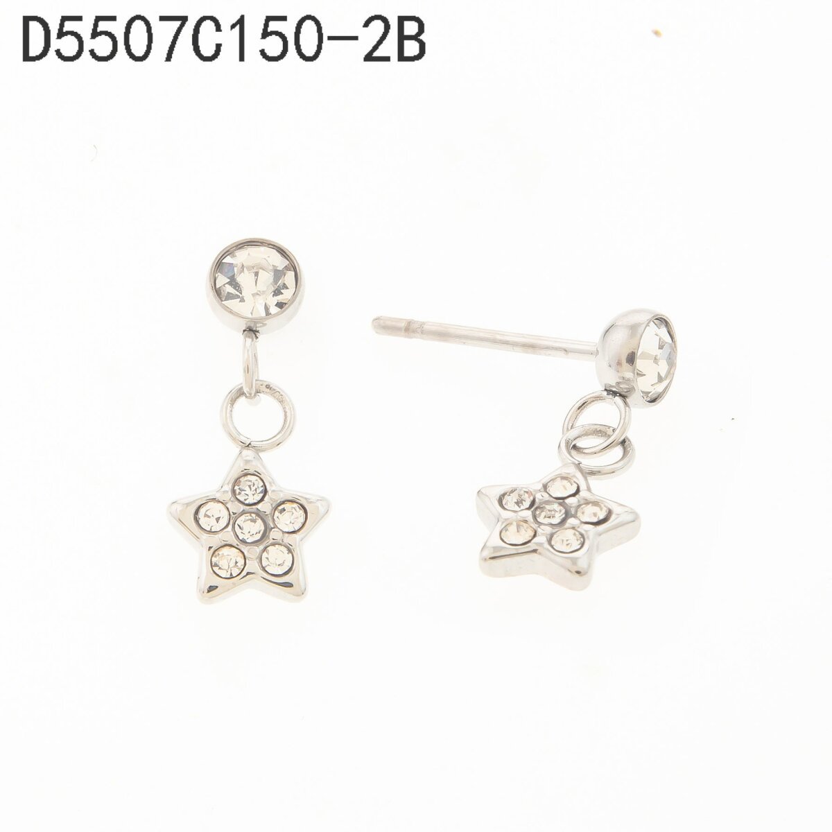 Aretes Flor Colgante Plata