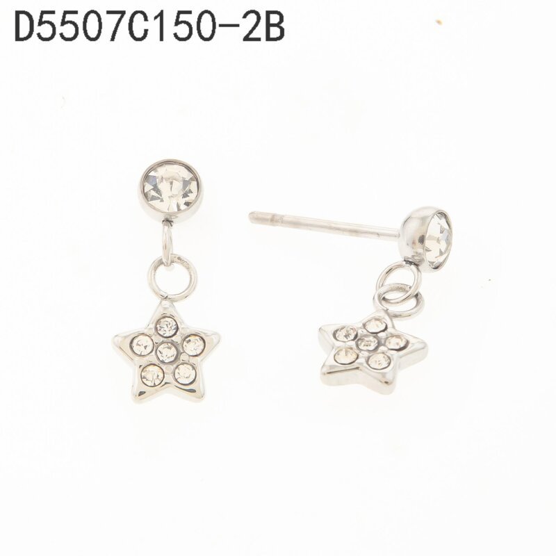Aretes Flor Colgante Plata