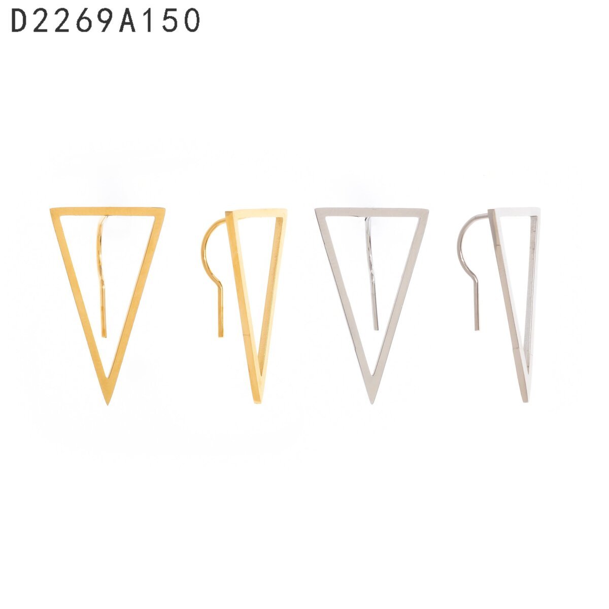 Aretes Triangulo Colgante Dorado