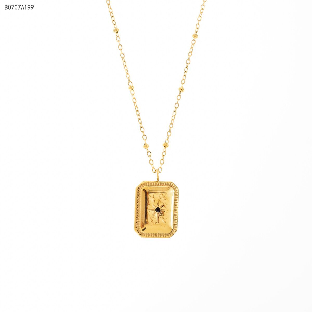 Collar Placa Vertical Dorado