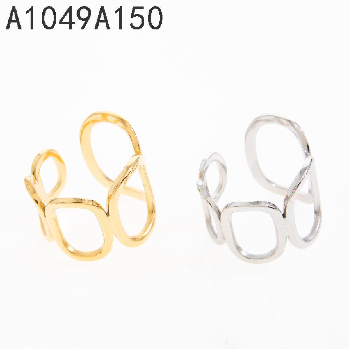 Anillo Aros Entrelazados Dorado