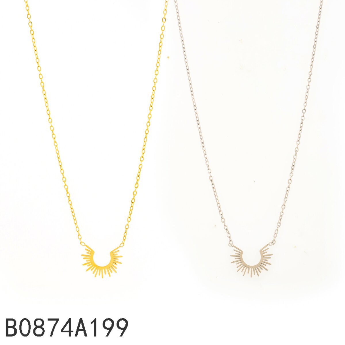 Collar Placa Horizontal Dorado