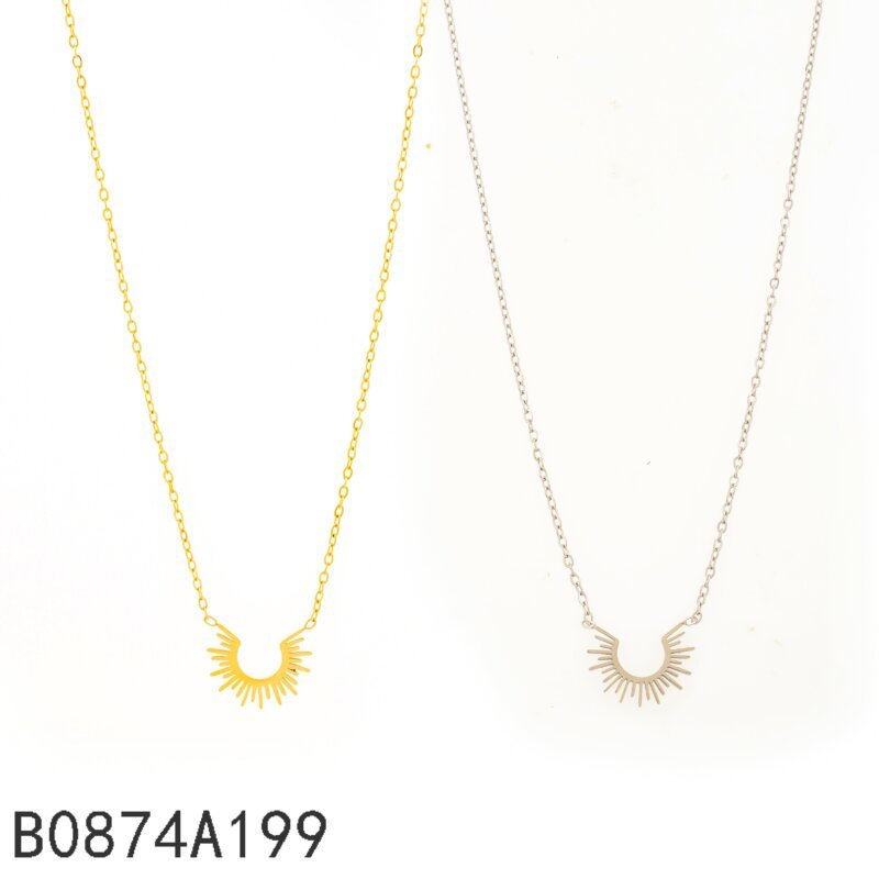 Collar Placa Horizontal Dorado