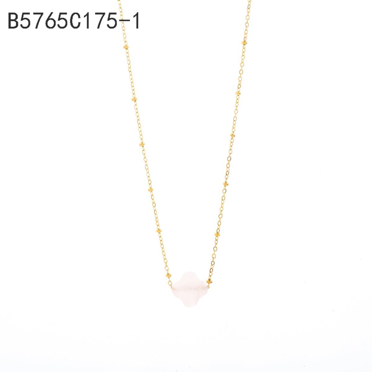 Collar de piedra blanca Oro Grueso 14K