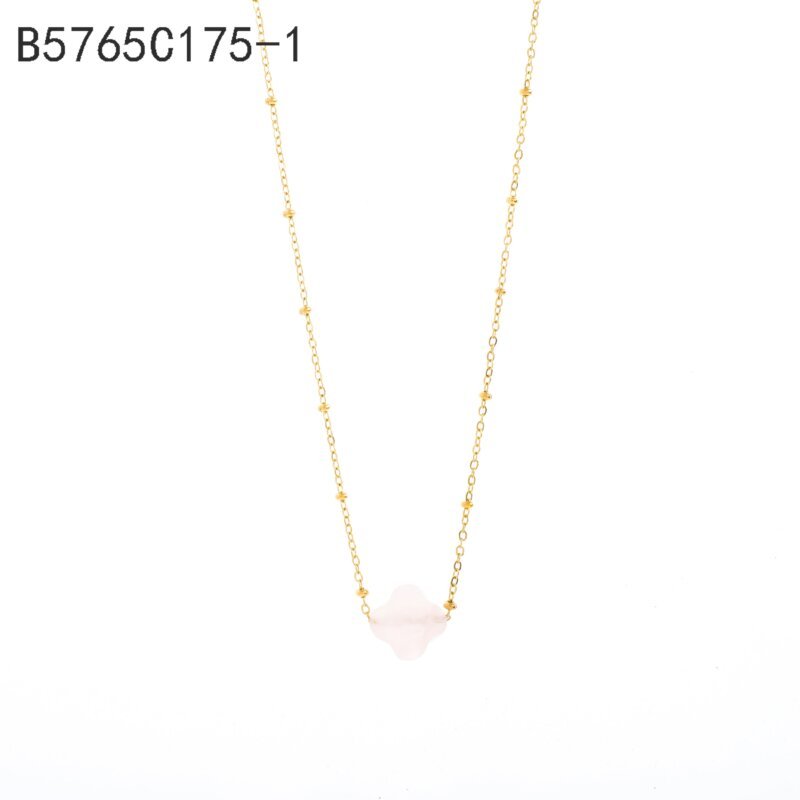 Collar de piedra blanca Oro Grueso 14K
