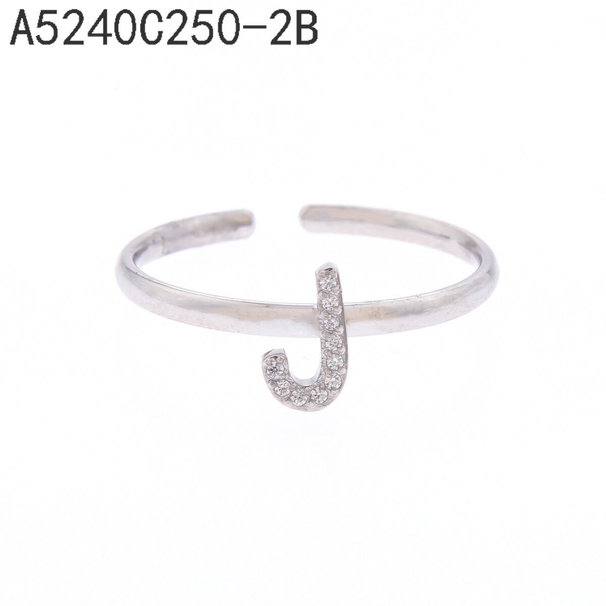 Anillo Oro Grueso 14K con forma de J