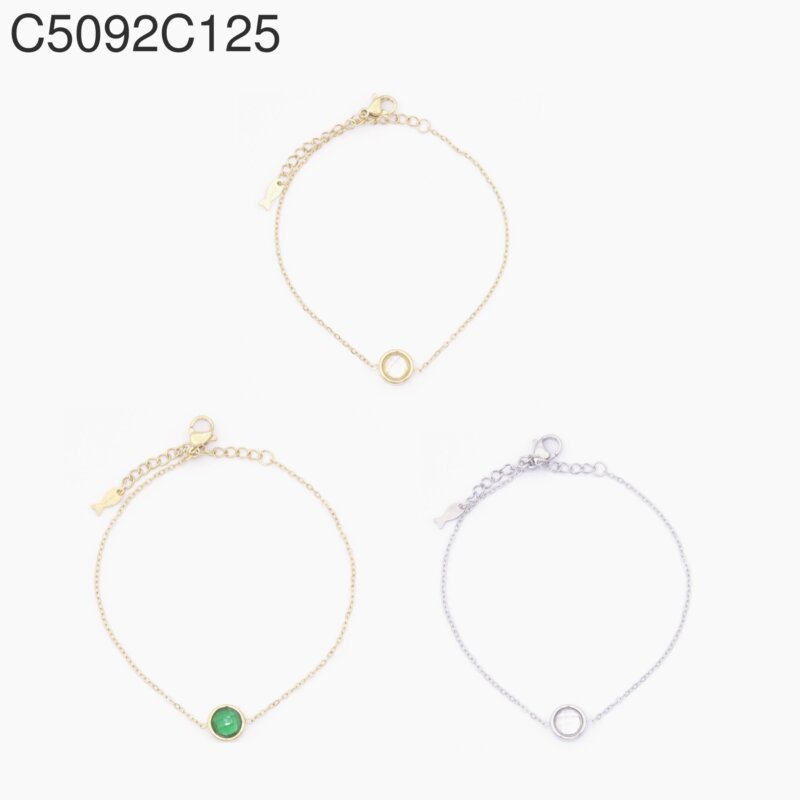 Pulsera Dije Verde Dorado