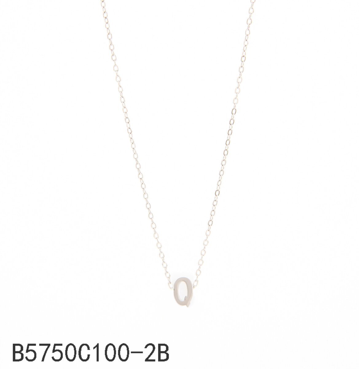 Collar con la letra Q Oro Grueso 14K