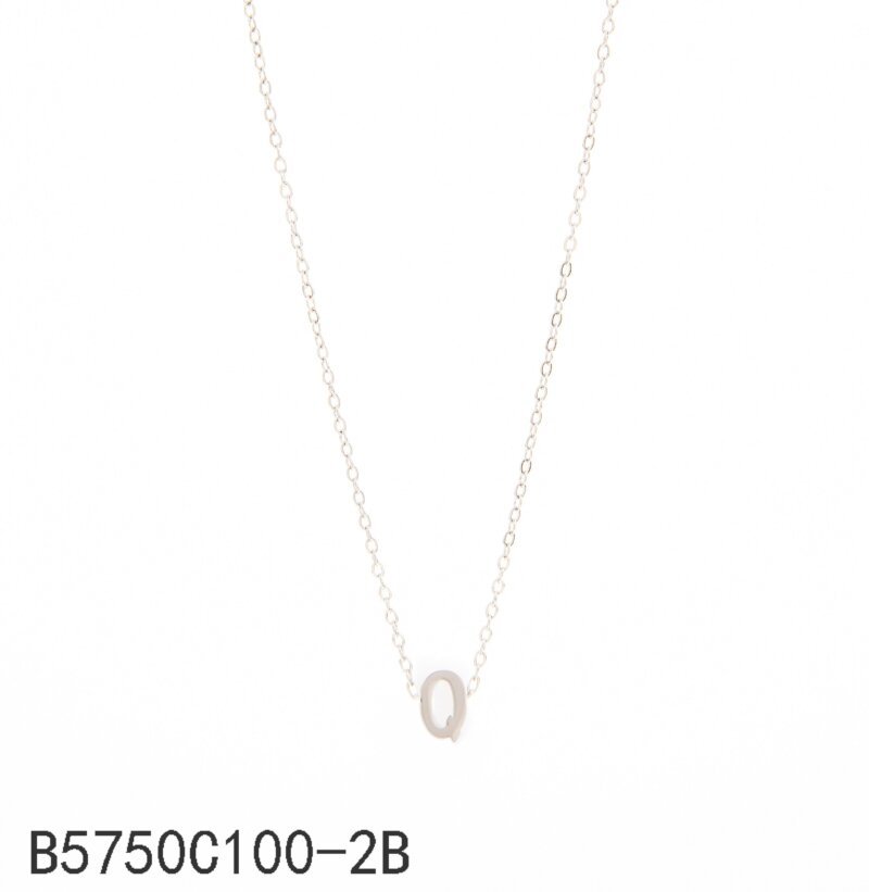 Collar con la letra Q Oro Grueso 14K
