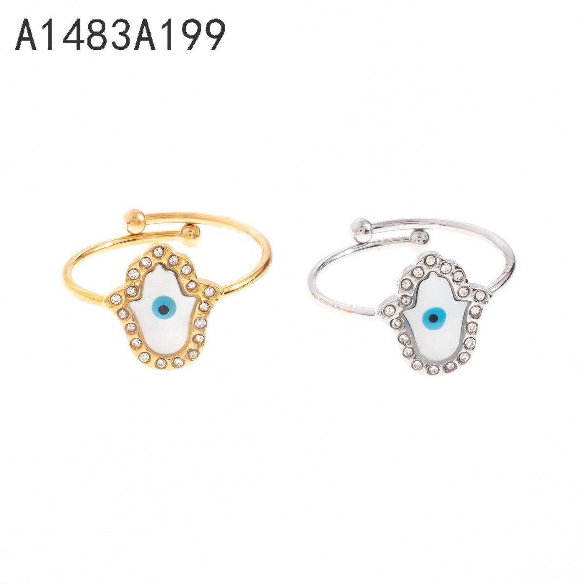 Anillo Ojo Turco Oval Dorado