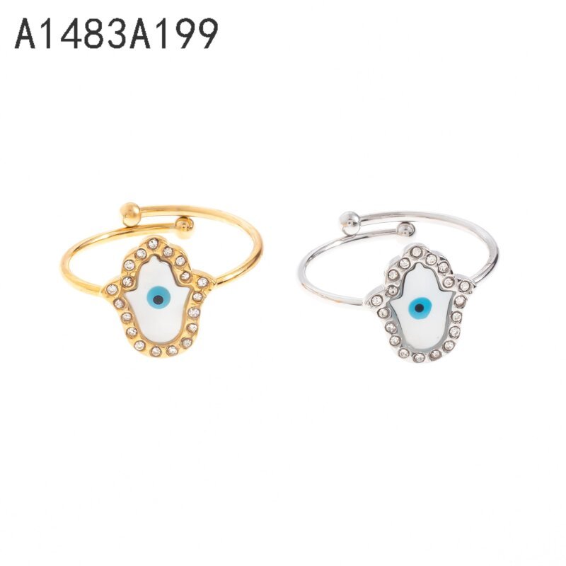 Anillo Ojo Turco Oval Dorado